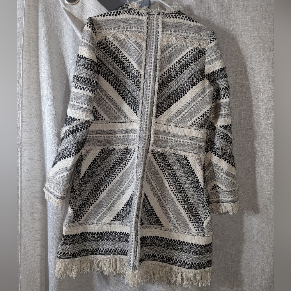 Rebecca Taylor $695 Artisan Tweed Fringe Coat In Size 8 - Picture 16 of 17